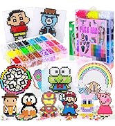 H&W 24 Colors 5mm Fuse Bead Set for Kids, Add 4200 Crafting Melting Beads, Color Number & Supply ...