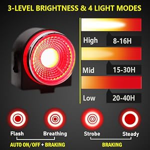alarm bike bicycle tail rear back light high lumen red led bright flashing cycling brake anti theft