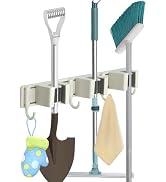 Broom and Mop Holder Wall Mount,Upgraded Broom Organizer,Broom Hanger Wall Mount for Home Kitchen...