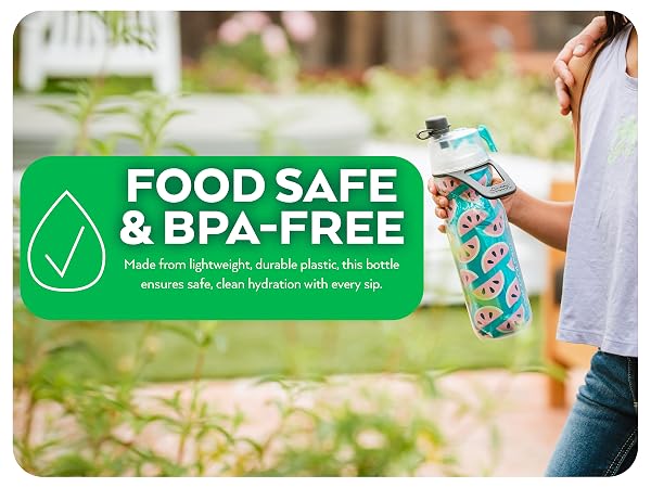 O2Cool Mist N Sip Bottle on Log Food Safe and BPA-Free