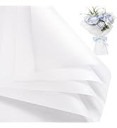 woric 25 Sheets Flower Bouquet Wrapping Paper, White Waterproof Floral Wrapping Paper Florist Sup...