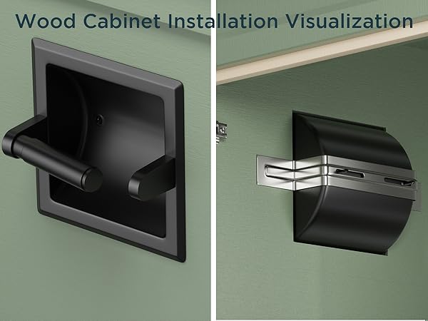 recessed toilet paper holder black