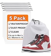 BOFOHO 5 Pack Clear Shoe Bags for Travel, 15.7"×11.8" PEVA Drawstring, Water-Resistant, Fits up t...