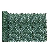 Windscreen4less Artificial Ivy Privacy Fence Wall Screen, 4' x 8' Dark Green Laurel Leaf Artifici...