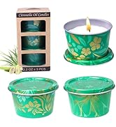 Citronella Candle Set for Outdoor | Natural Soy Wax Candles - 8% Citronella Oil 3-Pcs 24H Burn Ti...