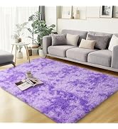 qulint Purple Rugs for Bedroom, Soft Fluffy 3x5 Nursery Rug Shag Fuzzy Small Carpet for Living Ro...