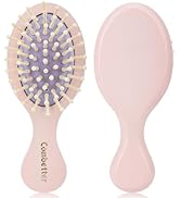 Pink Mini Bamboo Hair Brush – Small Size Travel Hairbrush for Kids, women & Girl, Anti-Static, Sc...
