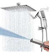 G-Promise All Metal 14 Inches Rain Shower Head with Handheld Built-in Power Wash Mode, 3-way Dive...