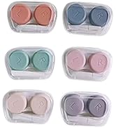 YKuzLx 6 Pack Contact Lens Case, Portable Contact Case with Applicator Tool Tweezer, for Travel O...