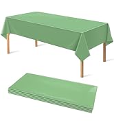 OHOME 4 Pack Plastic Table Cloth Disposable - Sage Green Tablecloth for Rectangle Tables - Green ...