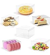 VGOODALL 35PCS 4x4x2.5 Inches Clear Favor Boxes,Transparent Cube Boxes PET Boxes for Wedding, Par...