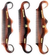 G.B.S Handmade Cellulose Acetate Grooming Men’s Mustache Comb - Handle Bar Style - No Cling No Sn...