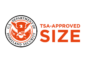 Travel-size product that meets TSA carry-on regulations.