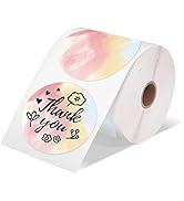 Memoking 2” Color Circle Thermal Label, Self-Adhesive Round Sticker Label, Circular Direct Therma...