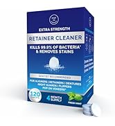 Pop On Clean Retainer Cleaner Tablets, FSA HSA Approved, Removes Odors, Stains & Plaque, Deep Cle...