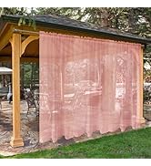 SpaceDresser Waterproof Outdoor Sheer Curtains for Patio - 2 Panels Rod Pocket Indoor Voile Sheer...