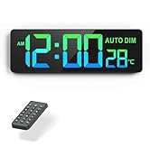 REACHER 16.5" Large Digital Wall Timer Clock with Countdown Timer, Auto Dimmer, Temperature, Remo...