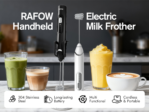 RAFOW Handheld Electric Milk Frother