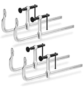 KRETLAW Bar Clamps 4-Pack, 12-Inch Light-duty Drop Forged Steel F Clamps (450 lbs) for Welding an...