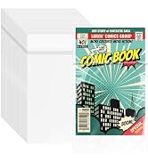 VOKOY 100 Pack Resealable Current Size Comic Book Bags, Crystal Clear Self Sealing Comic Sleeves ...