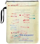 Vintage Library Card Printing Book Cover for Librarian Book Lovers Friends Women with Zipper & Ha...