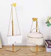Purse Display Stand, 2 Pack Heart-shape Display Rack Stainless Steel Handbag Purse Holder Gold Ha...