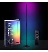 wooaismart Floor Lamp, RGB LED Corner Lamp, 16 Million DIY Colors, Music Sync, Compatible with Al...