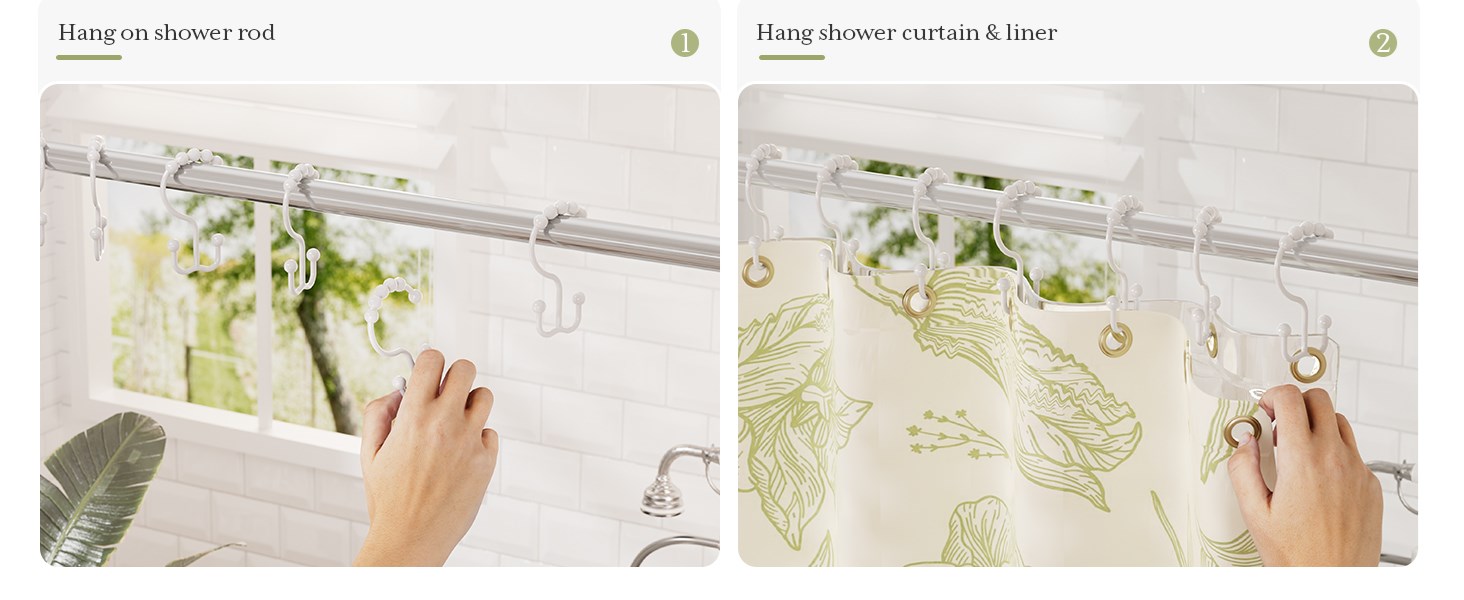 White Shower Curtain Hooks