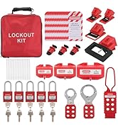 TOKCKYBL Lockout Tagout Kit Electrical Loto - 58 PCS OSHA Compliant Safety Kit with Padlocks, Has...
