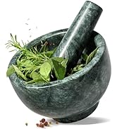 Koville Indian Natural Marble Mortar and Pestle Set, Grinder Bowl for Guacamole, Salsa, Pill Crus...