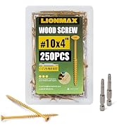 Deck Screws 4 Inch, 250 PCS LIONMAX #10 x 4" Exterior Deck Screws for Outdoor Use, Star Drive Woo...