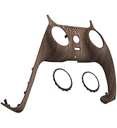 eXtremeRate Wood Grain Decorative Trim Shell Compatible with p s 5 Controller, Soft Touch DIY Rep...