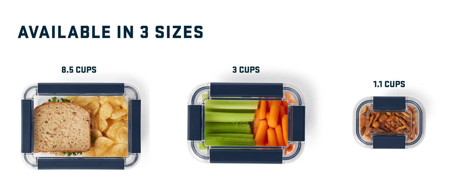 yeti plastic food storage available in 3 sizes