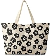 Miss Adola Large Tote Bag for Women - Canvas Tote Bag with Zipper Aesthetic Reusable Shoulder Bag...