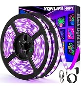 YQNLIFA 40FT Black Light Strip, Blacklight Flexible & Adhesive 720 LEDs, Black Light for Hallowee...