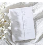 UNIQOOO 120 Pack Pre-Folded Vellum Jackets for 5x7 Invitations, Elegant Semi-Transparent Vellum P...