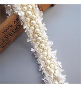 White 1 Meter Nylon Pearl Lace Ribbon Frayed Edge 3 cm Width Vintage Style Trimmings Fabric Embro...