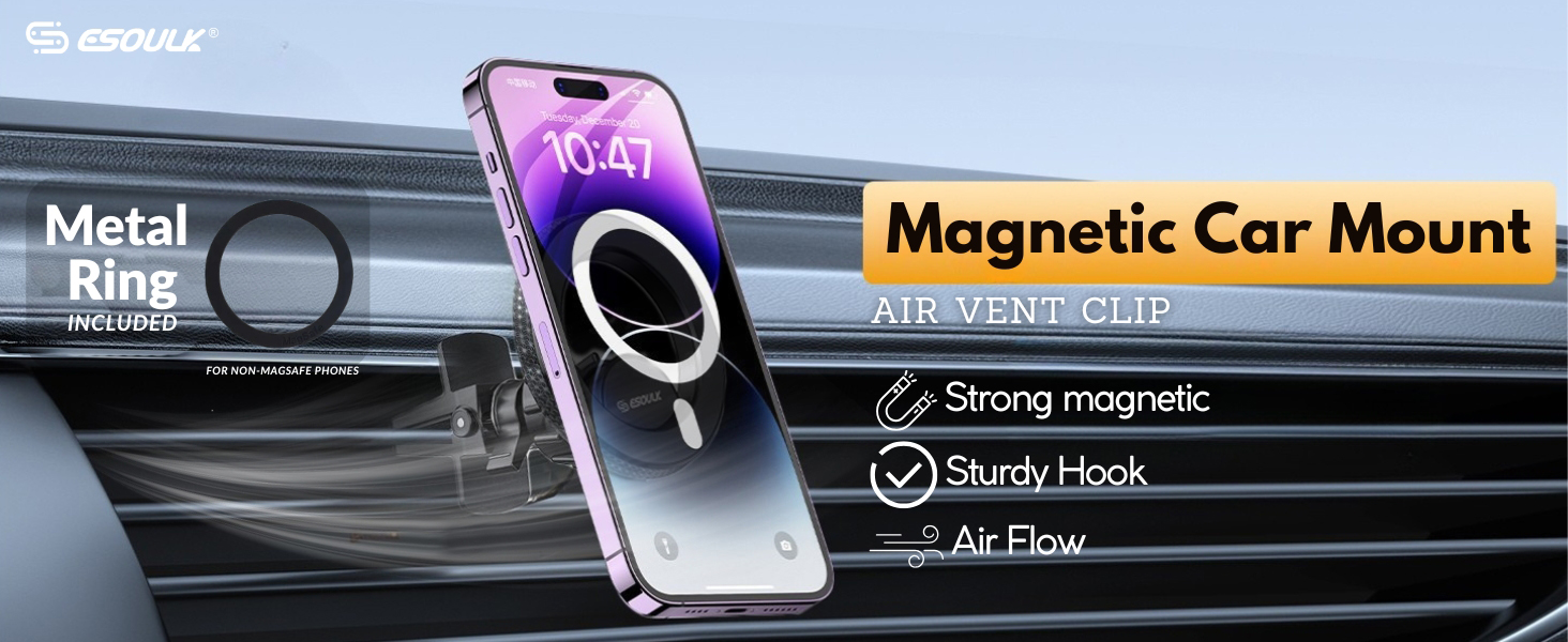 Magnetic car phone holder air vent mount for hands free driving cell phone automobile cradle