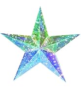 ASAMASA Prismatic Iridescent Christmas Tree,80 LED Lights 8 Modes Flashing Effects,Colorful Glow ...