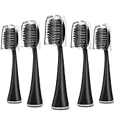 Replacement Toothbrush Heads for Burst Sonic Toothbrush with Dust Cover Caps, Soft Charcoal Brist...