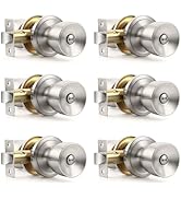 Brotima Brushed Nickel Door Knob Tulip Door Handle with Privacy Locking for Home Improvement Inte...