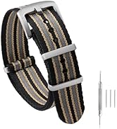 watchdives Nylon Watch Band 18mm 20mm 22mm Multicolor Replacement Watch Straps for Men Women (Bla...