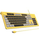 COLIKES Wired Keyboard, Ultra-Thin USB Wired Computer Keyboard, Low-Profile Keys, Spill-Resistant...