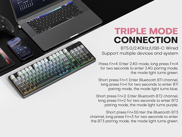 Tri-Mode Wireless keyboard