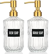 Segbeauty 15.2oz Glass Hand Soap Dispenser Bathroom, 2pcs Clear Glass Pump Dispensers for Counter...
