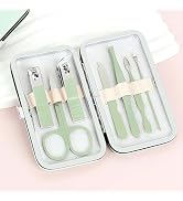 Manicure Set Nail Clipper Set, 7 Pcs Matcha Green Professional Manicure Pedicure Set, Nail Care Kit