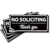 No Soliciting Signs Stickers for House, Home & Business – 4 Pack 7x3 inch – Premium Self-Adhesive...