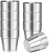 Offiper Drinking Glasses Set, 10 oz Insulated Tumbler, 8 Pack Double Wall Unbreakable Stackable W...