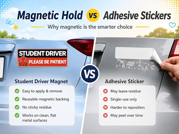 student driver sticker magnet for car