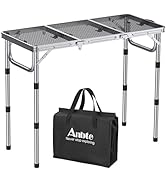 Anbte 3ft Folding Grill Table with Storage Bag, 3 Adjustable Height 27.5